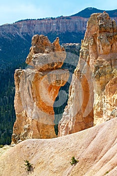 A single geological formation as seen from Inspiration Point in Bryce Canyon National Park. photo